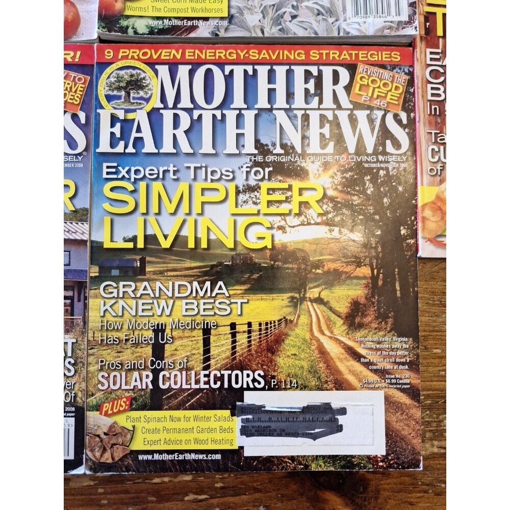 Mother Earth News Feb 2008-Jan 2009 Magazine Gardening Organic 5 Lot No Apr/may - Picture 5 of 6
